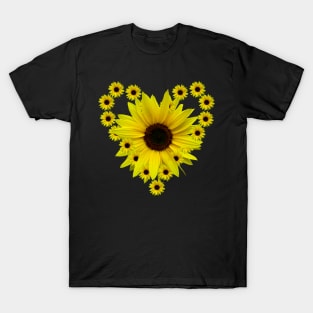 Sunflower heart, sunflowers, heart, bloom T-Shirt